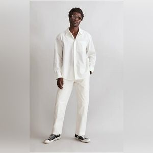 Madewell Men's Off White Poplin Easy Long-Sleeve Shirt Relaxed size Large nwt
